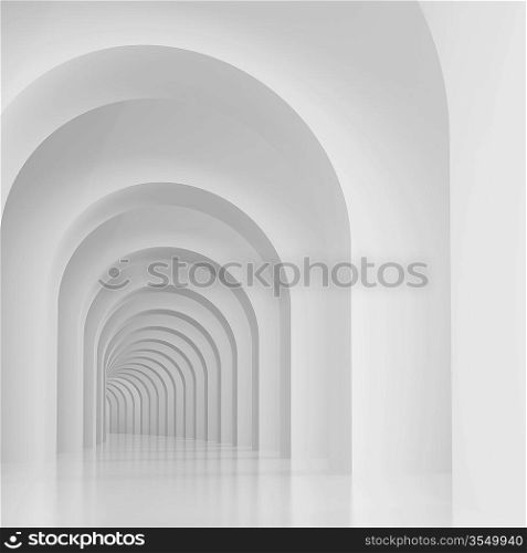 3d Illustration of Architectural Background or Arches Interior