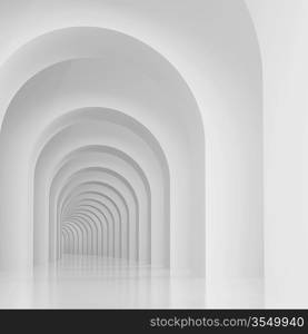 3d Illustration of Architectural Background or Arches Interior