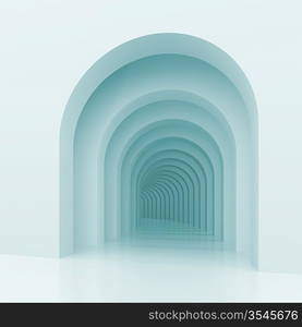 3d Illustration of Architectural Background with Arches