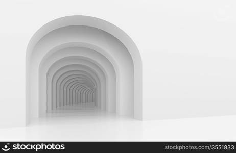 3d Illustration of Architectural Background with Arches