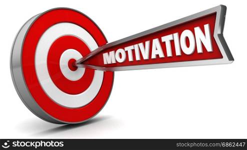 3d illustration of arrow motivation hit target