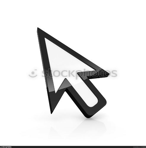 3D illustration of arrow pointer isolated on white