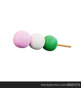 3d illustration of asian food dango,japanese food