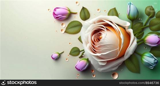 3D Illustration of Beautiful Rose Flower
