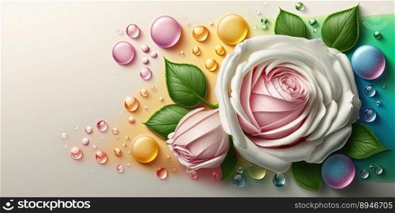 3D Illustration of Beautiful Rose Flower In Bloom