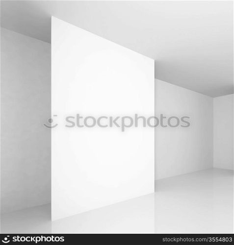 3d Illustration of Blank White Board in Room