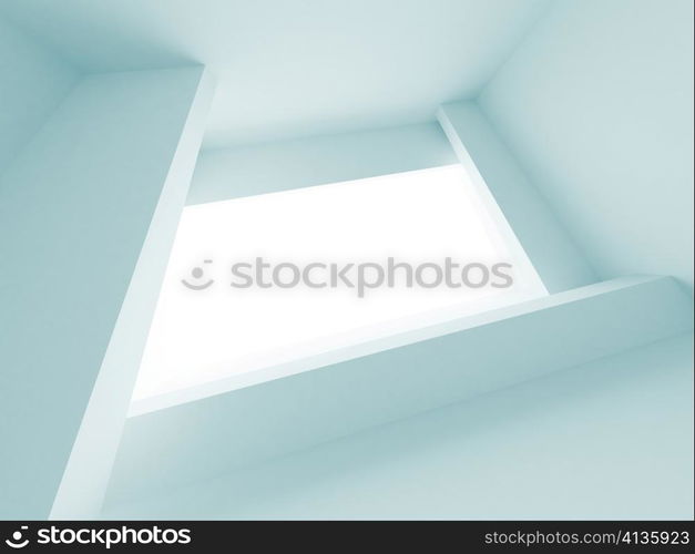 3d Illustration of Blue Abstract Architecture Background