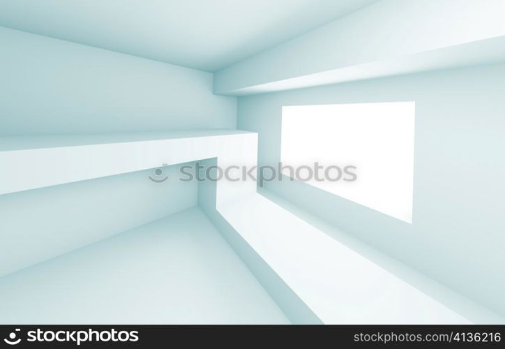 3d Illustration of Blue Abstract Architecture Background