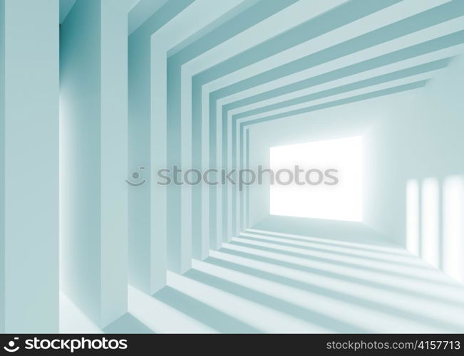 3d Illustration of Blue Abstract Architecture Background