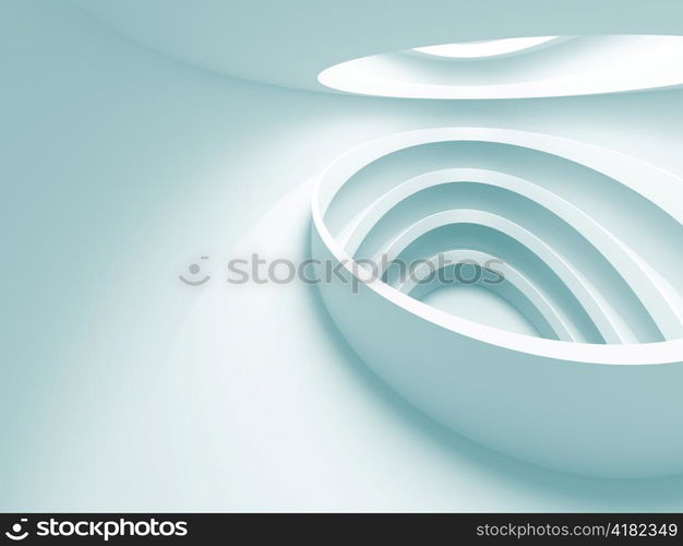 3d Illustration of Blue Abstract Architecture Background