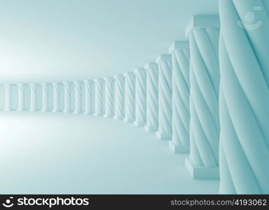 3d Illustration of Blue Abstract Architecture Background