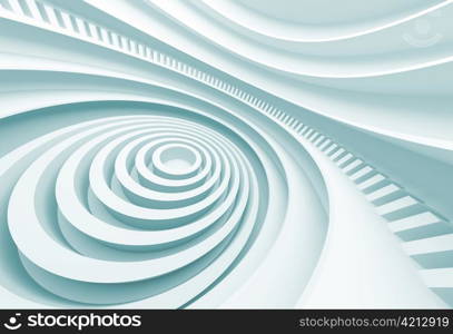 3d Illustration of Blue Abstract Architecture Background