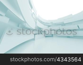 3d Illustration of Blue Abstract Architecture Construction