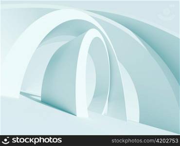 3d Illustration of Blue Abstract Building Background