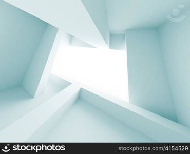 3d Illustration of Blue Abstract Building Construction