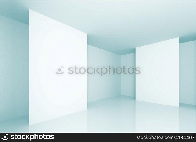 3d Illustration of Blue Abstract Gallery Background