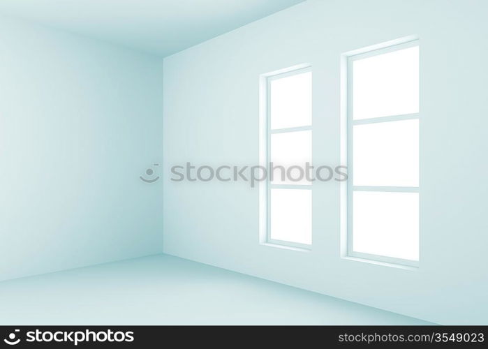 3d Illustration of Blue Abstract Interior Background