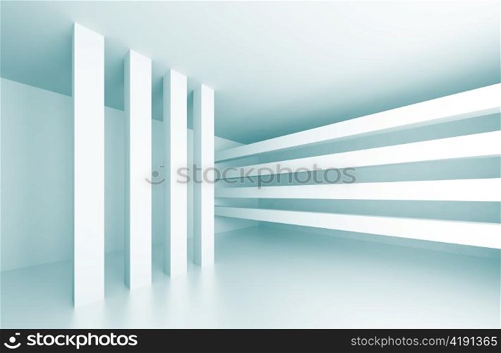 3d Illustration of Blue Abstract Interior Background