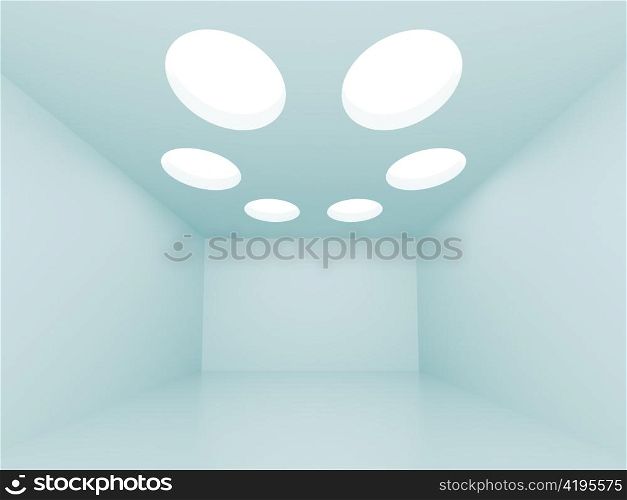 3d Illustration of Blue Abstract Interior Background