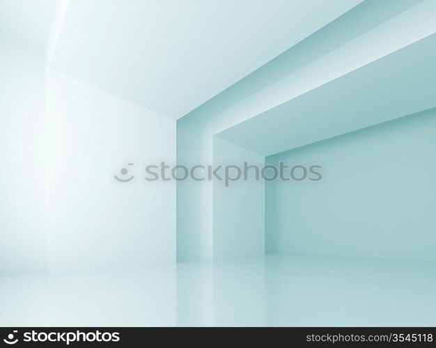 3d Illustration of Blue Abstract Interior Design