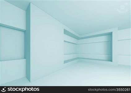 3d Illustration of Blue Abstract Interior Design