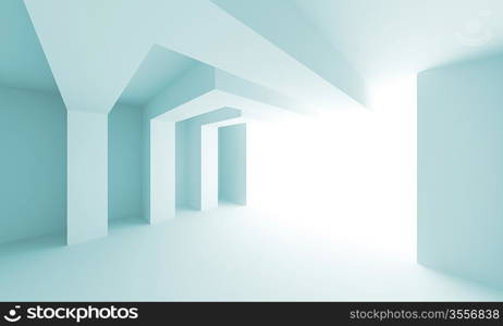 3d Illustration of Blue Abstract Interior Design