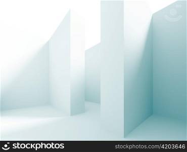 3d Illustration of Blue Abstract Maze Background