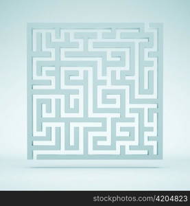 3d Illustration of Blue Abstract Maze Background