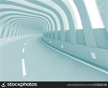 3d Illustration of Blue Abstract Road Background