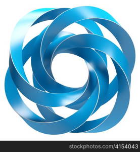 3d Illustration of Blue Abstract Shape Isolated on White