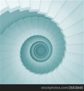 3d Illustration of Blue Abstract Staircase Background