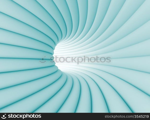 3d Illustration of Blue Abstract Tunnel Background