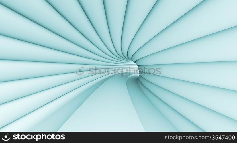 3d Illustration of Blue Abstract Tunnel Background