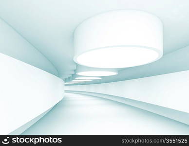 3d Illustration of Blue Abstract Tunnel Background