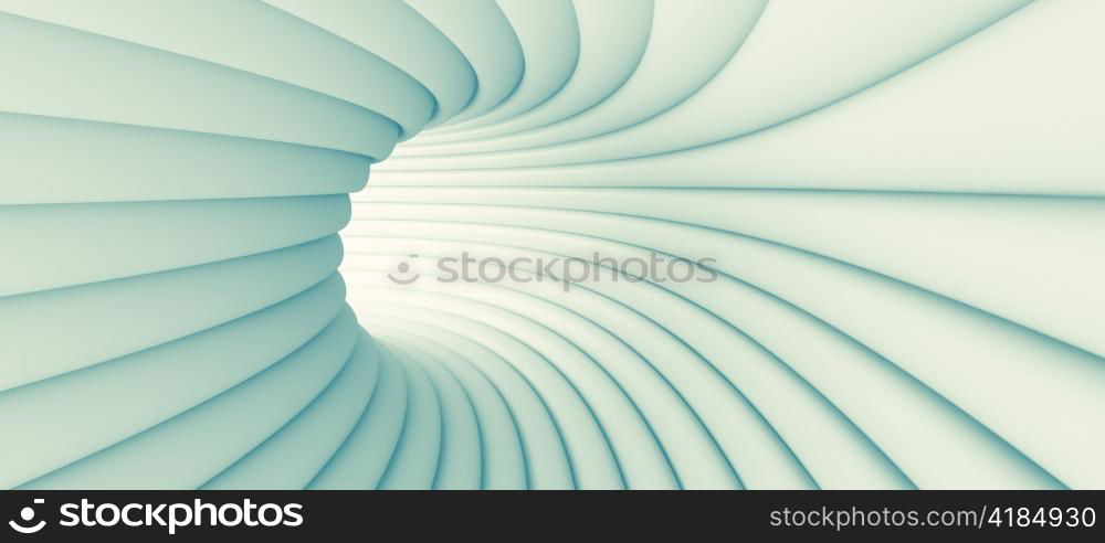 3d Illustration of Blue Abstract Tunnel Background