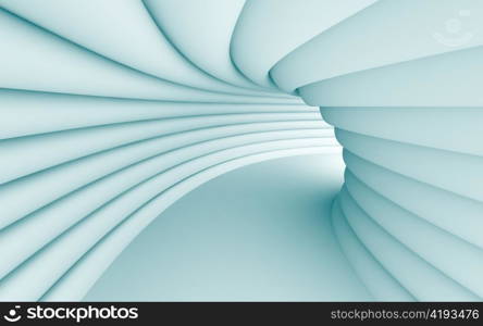 3d Illustration of Blue Abstract Tunnel Background