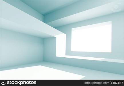 3d Illustration of Blue Creative Interior Design
