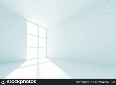 3d Illustration of Blue Empty Room Design