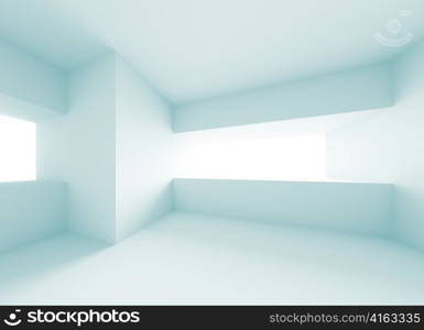 3d Illustration of Blue Futuristic Interior Design