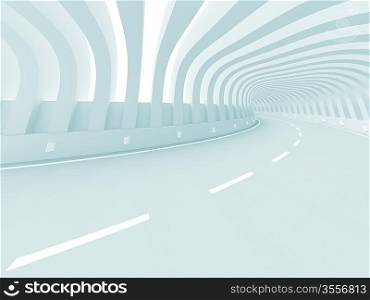 3d Illustration of Blue Futuristic Road Background