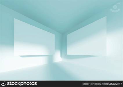 3d Illustration of Blue Gallery Wall Background