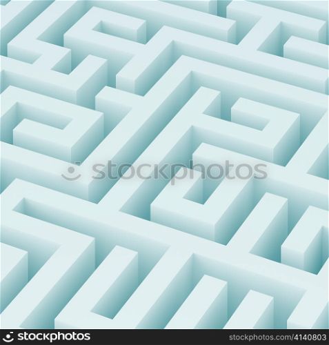 3d Illustration of Blue Maze Background or Wallpaper