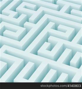 3d Illustration of Blue Maze Background or Wallpaper