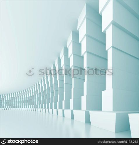 3d Illustration of Blue Modern Hall Background