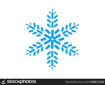 3d illustration of blue snowflake isolated over white