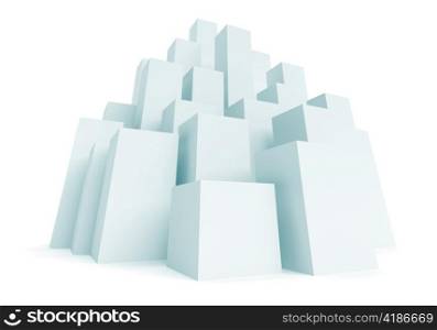 3d Illustration of Buildings Isolated on White Background