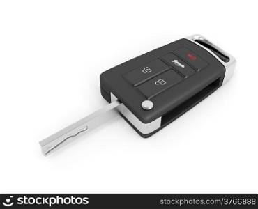 3d illustration of car key on white background