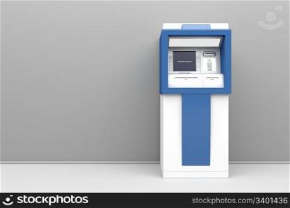 3d illustration of cash machine
