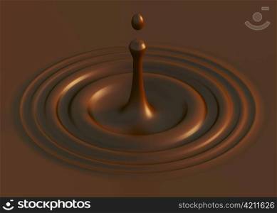 3d Illustration of Chocolate Splash Background or Wallpaper