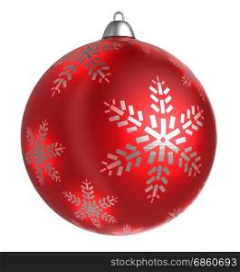 3d illustration of christmas ball, isolated over white background